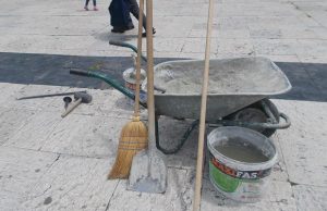 Radovi na trotoaru na glavnoj ulici