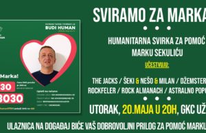 Humanitarna svirka za Marka Sekulića u utorak u GKC-u