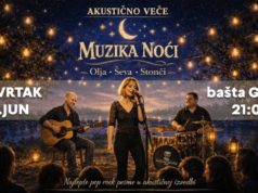 Akustični trio „Muzika noći“ nastupa u bašti GKC-a